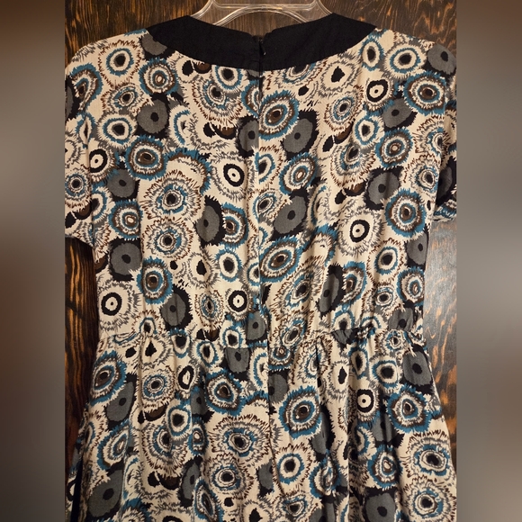 Tulle Black and Blue Abstract Mini Dress - Picture 5 of 8